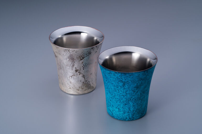 折燕 2重タンブラー 2pcs BLUE・SILVER